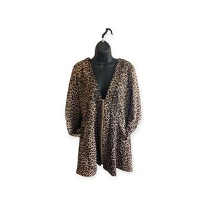Women Triple Seven Leopard Print Dress Large